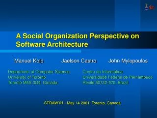 A Social Organization Perspective on Software Architecture