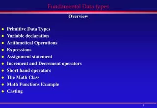 Fundamental Data types