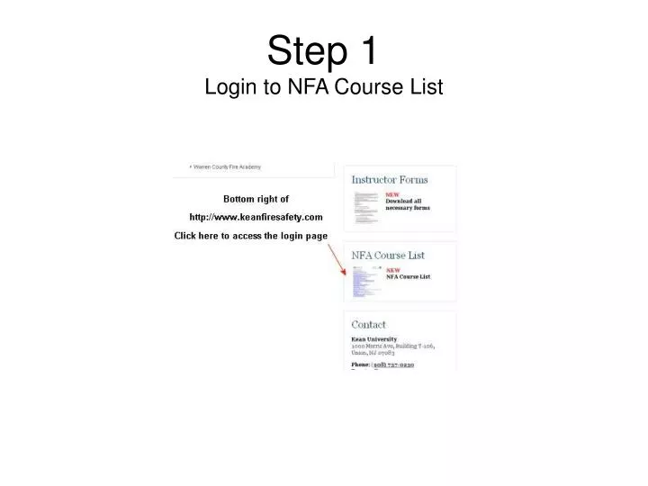 PPT Step 1 Login to NFA Course List PowerPoint Presentation, free