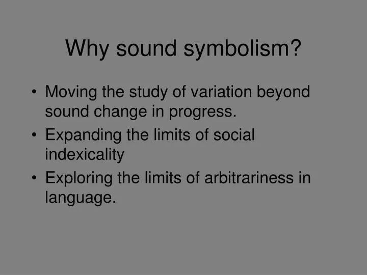 why sound symbolism