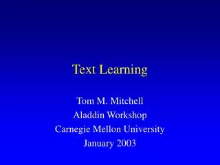 Text Learning