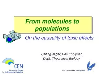 From molecules to populations On the causality of toxic effects