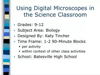 Using Digital Microscopes in the Science Classroom