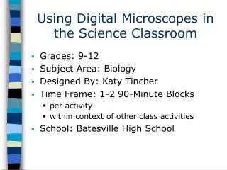 using digital microscopes in the science classroom