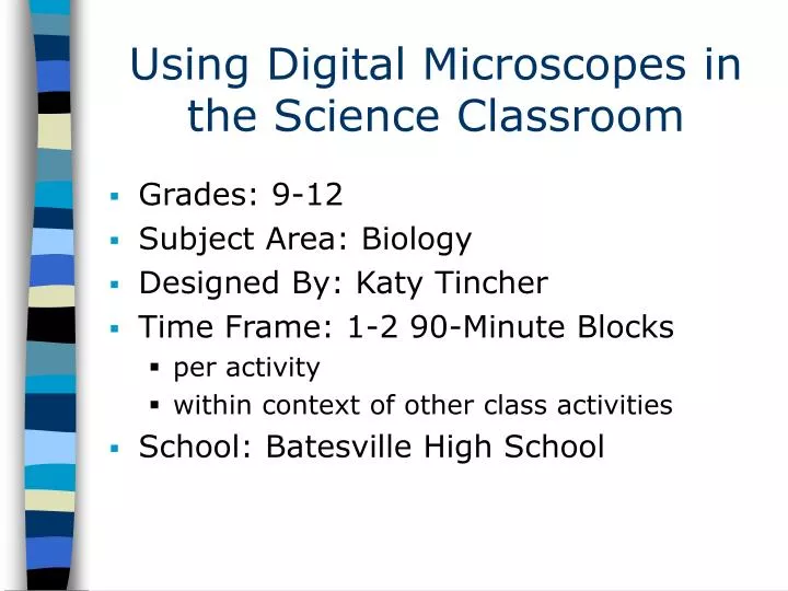 using digital microscopes in the science classroom