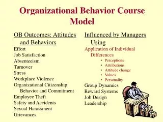 Organizational Behavior Course Model