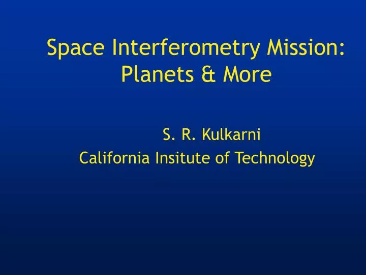 space interferometry mission planets more