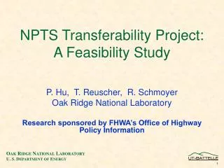 NPTS Transferability Project: A Feasibility Study