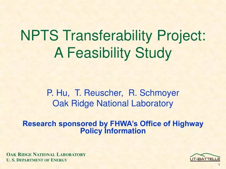 npts transferability project a feasibility study