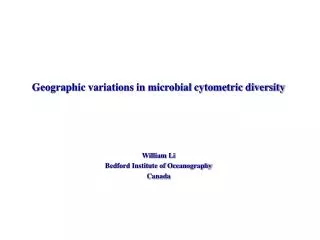 Geographic variations in microbial cytometric diversity