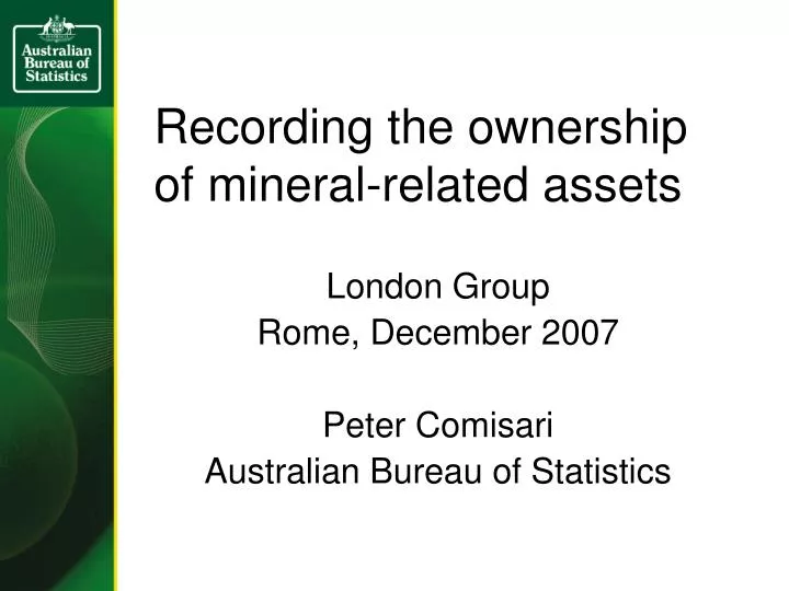 recording the ownership of mineral related assets