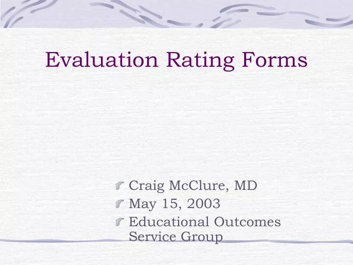 evaluation rating forms