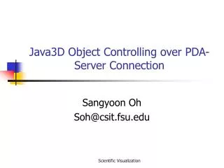 Java3D Object Controlling over PDA-Server Connection