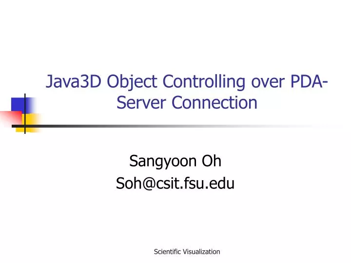 java3d object controlling over pda server connection