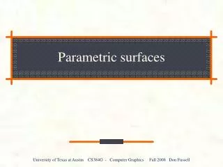 Parametric surfaces