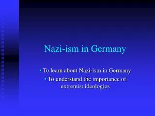 Nazi-ism in Germany