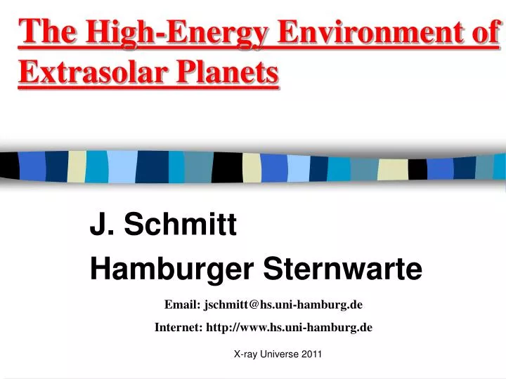 the high energy environment of extrasolar planets