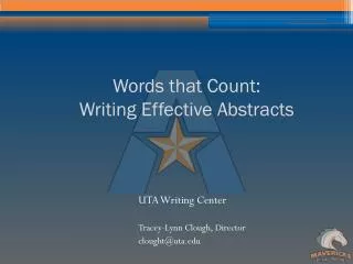 Words that Count: Writing Effective Abstracts