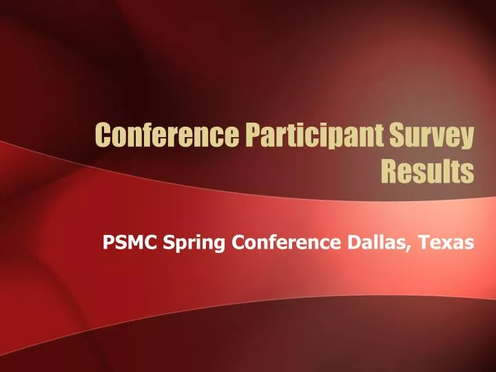 conference participant survey results