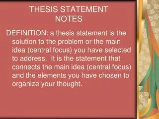thesis statement notes