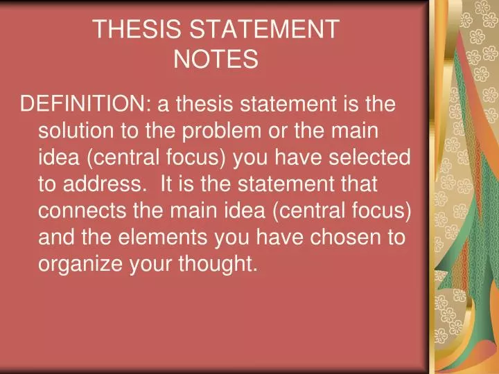 thesis statement notes