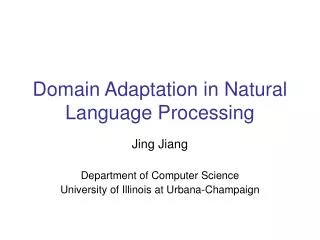 Domain Adaptation in Natural Language Processing