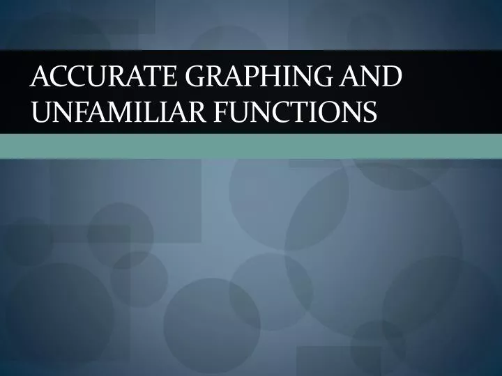 accurate graphing and unfamiliar functions