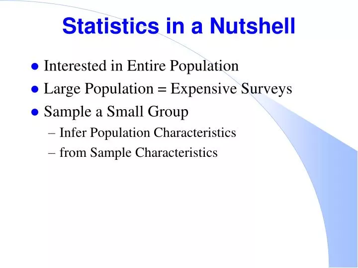 statistics in a nutshell