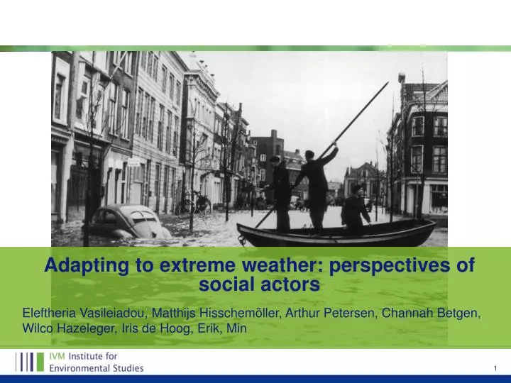 adapting to extreme weather perspectives of social actors