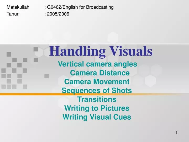 handling visuals