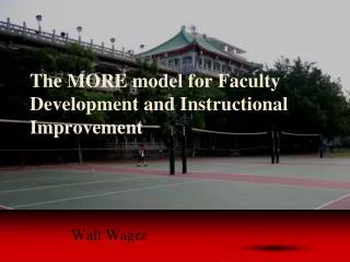 The MORE model for Faculty Development and Instructional Improvement