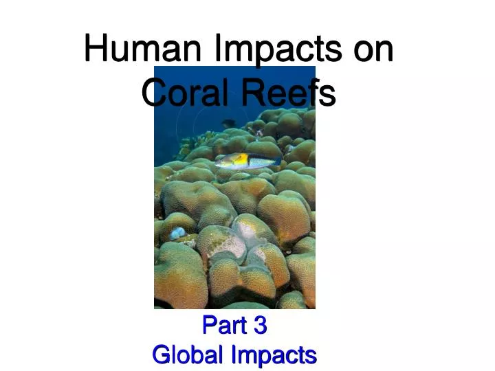 human impacts on coral reefs