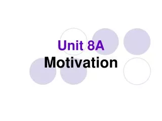 Unit 8A Motivation