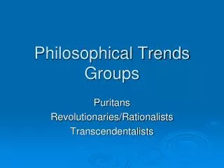 Philosophical Trends Groups