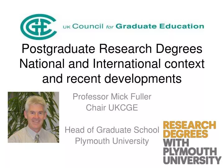 postgraduate research degrees national and international context and recent developments
