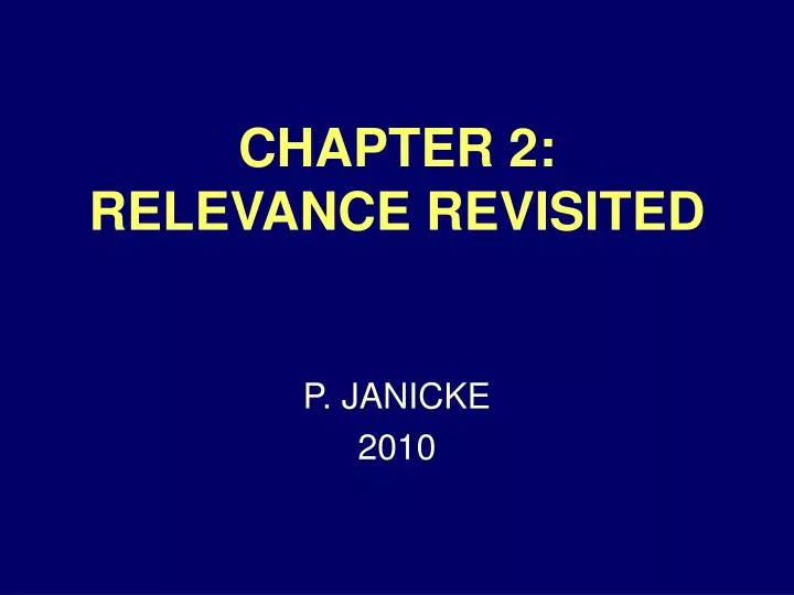 chapter 2 relevance revisited