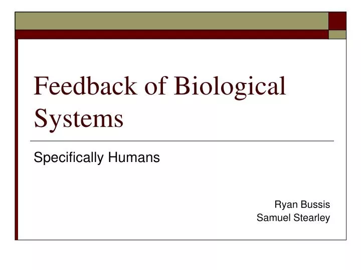 feedback of biological systems