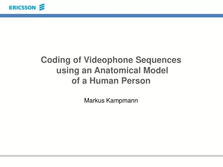 coding of videophone sequences using an anatomical model of a human person
