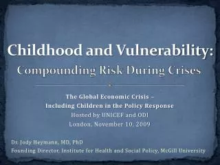 Childhood and Vulnerability: