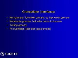 grenseflater interfaces