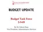 BUDGET UPDATE - slide 1