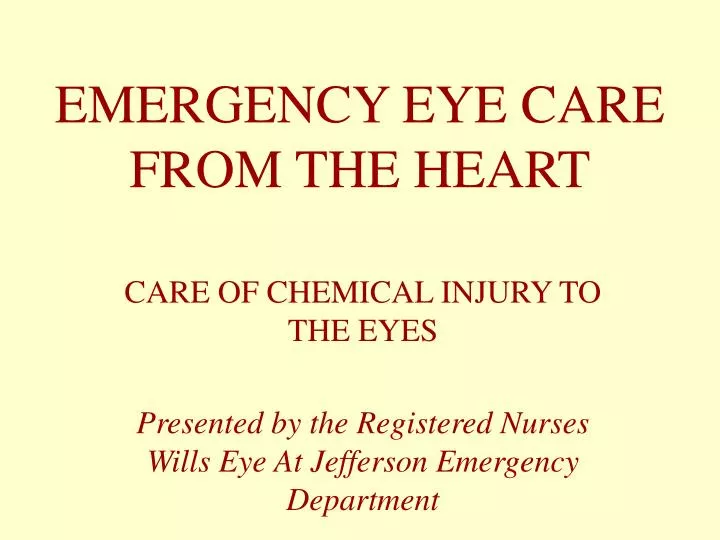 emergency eye care from the heart