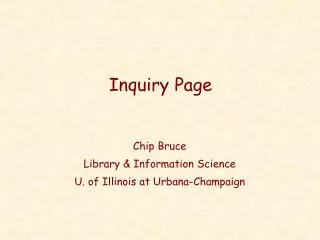 Inquiry Page