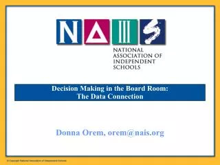 Decision Making in the Board Room: The Data Connection