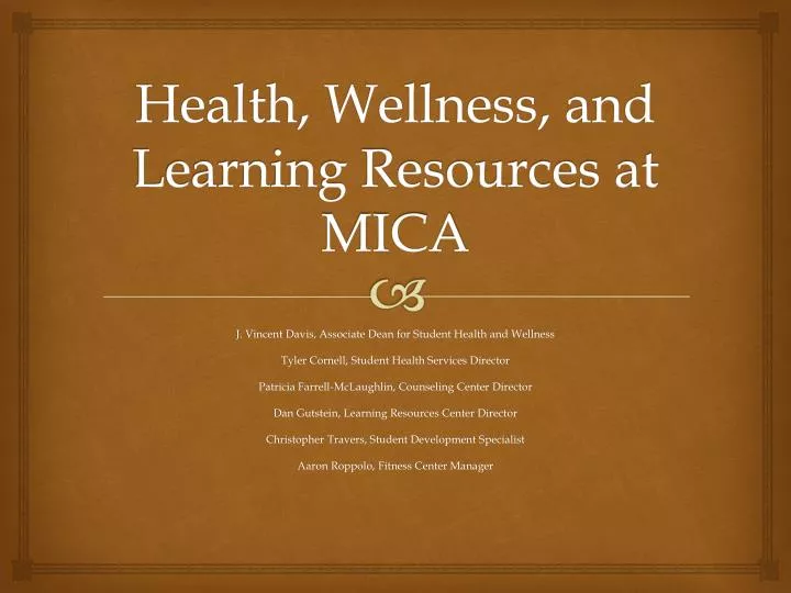 health wellness and learning resources at mica