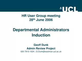 HR User Group meeting 28 th June 2006