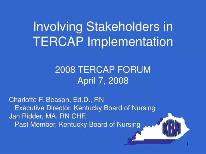 involving stakeholders in tercap implementation