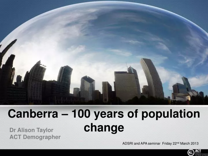 canberra 100 years of population change