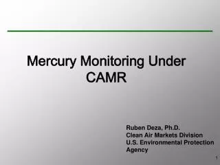 Mercury Monitoring Under CAMR