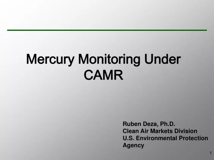 mercury monitoring under camr